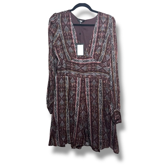 PAIGE Dresses & Skirts - Paige women’s Bucatini silk-blend minidress in a brown striped tapestry print